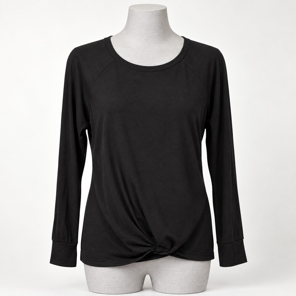Time and Tru Women's XXL Long Sleeve Twisted-Knot-Hem Shirt